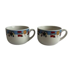 Peanuts Charlie‎ Brown Christmas Soup Mugs Set of 2 Holiday Decor